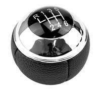 RINKTEEA Gear Shift Knob Shifter Lever Leather Chrome Gear Stick Knob for R50 R52 R53 for Cooper 2001-2008 Manual 5/6 Speed(Black 6 Speed)