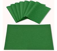 Rinpon Linen Placemats Set of 8, Machine Washable, Heat Resistant, Wrinkle Free, Thick Polyester Kitchen Place Mats for Dining Table (Forest Green)