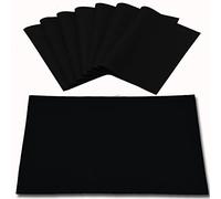 Rinpon Linen Placemats Set of 8, Machine Washable, Heat Resistant, Wrinkle Free, Thick Polyester Kitchen Place Mats for Dining Table (Black)
