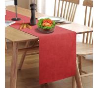 Rinpon Waterproof Wipeable Table Runner, Thick Farmhouse Table Runner, Dresser Runner, Rustic Table Decorations for Kitchen Dining Room, Bedroom, Living Room, Indoor and Outdoor (108'', Red)