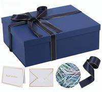 Rinrda Extra Large Gift Box 16.5x13x5.5 inches,Blue Gift Boxes with Lids for Presents,Perfect for Birthday,Valentine's Day,Christmas,Anniversaries,Contains Card,Ribbon,Shredded Paper Filler.