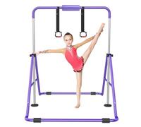 RINREA Gymnastic Bars for Kids with Adjustable Height, Folding Gymnastic Training Kip Bar, Junior Expandable Horizontal Monkey Bar for Home