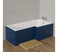 Rinse Bathrooms 1700mm L Shape Bath Front Panel 18mm Mdf Painting Matte Blue For Bathroom Soaking Tub