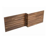 Rinse Bathrooms 1700mm L Shape Walnut Effect Wood Shower Bath Front Panel
