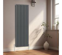 Rinse Bathrooms 1800X620mm Vertical Column Designer Radiator Anthracite Rectangular Double Flat Panel Tall Upright Radiator