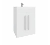 Rinse Bathrooms 600mm Floor Standing Vanity Unit With Basin Sink Cabinet Unit Bathroom Storage Units Gloss White Painting
