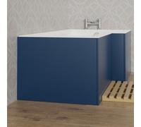 Rinse Bathrooms 700mm L Shape Bath End Panel 18mm Mdf Painting Matte Blue For Bathroom Soaking Tub