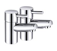 Rinse Bathrooms Basin Pillar Taps Basin Sink Mixer Taps Washroom Pair Faucets Twin Lever 2 Pcs For Bathroom, Kitchen