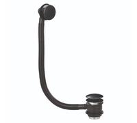 Rinse Bathrooms Bath Click Clack Waste With Overflow Matt Black