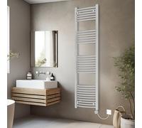 Rinse Bathrooms Electric Heated Towel Rail Curved Chrome Thermostatic Bathroom Towel Radiator With Timer - 1800X500mm