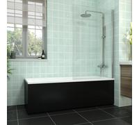 Rinse bathrooms Rinse 1700X700mm Bath + Matte Black Front Panel Mdf + End Panel + Chrome Square Bath Screen