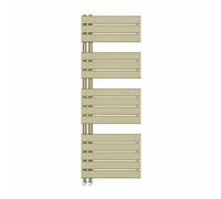 Rinse bathrooms Rinse Designer Heated Towel Rail Bathroom Ladder Radiator Warmer Central Heating Rads Flat Panel Brushed Brass 1380X500mm