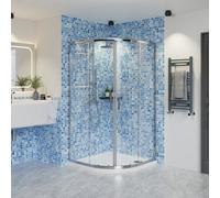 Rinse bathrooms Rinse Quadrant Shower Enclosure 6mm Easy Clean Glass Sliding Shower Cubicle Door Corner Wet Room Chrome 1000X1000X1900mm