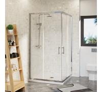 Rinse bathrooms Rinse Square Shower Enclosure Sliding Doors Corner Entry Bathroom Enclosure Cubicle Chrome 1000X1000X1900mm