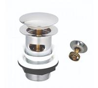 Rinse Bathrooms Round Dome Slotted Click Clack Basin Waste Chome