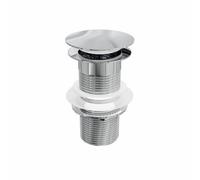 Rinse Bathrooms Round Dome Unslotted Click Clack Basin Waste Chrome