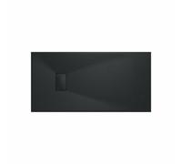 Rinse Bathrooms Smc Slate Effect Shower Enclosure Tray 1400X700mm Rectangular Wetroom Shower Base Black