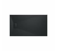 Rinse Bathrooms Smc Slate Effect Shower Enclosure Tray 1400X800mm Rectangular Wetroom Shower Base Black