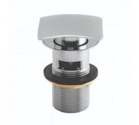 Rinse Bathrooms Square Dome Slotted Click Clack Basin Waste Chrome