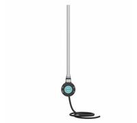 Rinse Bathrooms Thermostatic Towel Rail Electric Heating Element With Timer, Child Lock Function Dual Fuel Black 250W