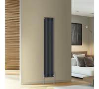 Rinse Bathrooms Traditional Cast Iron Style Triple Column Vertical Radiator Anthracite 1500 X 292mm