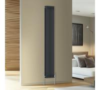 Rinse Bathrooms Traditional Cast Iron Style Triple Column Vertical Radiator Anthracite 1800 X 292mm