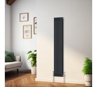Rinse Bathrooms Traditional Radiator Anthracite Vertical Triple Column Cast Iron Radiators Heater Central Heating 1500X292mm