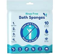 Rinse Free Bath Sponge Wipes Body Wash Wipes for Bathing -Bed Bath,Camping, Festivals,Hospitals, Gym and Travel (Pack of 1 (10 PCS))