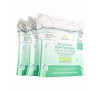 Rinse Free Sponge Bath Wipes (30pack) Extra Large & Thick No Rinse Waterless Body Wipe Sponges Disposable Shower OnTheGo Cleaning Wash Cloths for Kids Adults Elder Care Gym Travel & More (3 Pack)