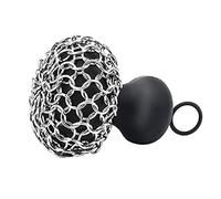 Rinteea Cast Iron Chainmail Scrubber, Cast Iron Skillet Cleaner for Fry Pan Cleaner Cast Iron Skillet Cleaner Chain Black