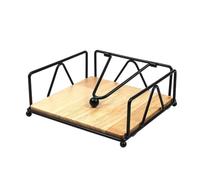 Rinteea Napkin Holder for Table, Flat Napkin Holder with Weighted Arm, Square Paper Napkin Holders, Elegant Rustic Iron Metal A