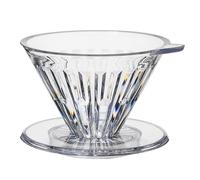 Rinteea Plastic Coffee Dripper Hand-Brewed Coffee Filter Cup Pour over Coffee Sharing Pot 2-4 Cups Optimal Flavor Extraction A