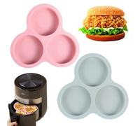 Rinteea Reusable Silicone Mold Air Fryer Egg Pan Cakes Dessert Baked Goods Tools Easy Install Pink