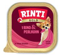 Rinti Bowl Gold Mini Beef & Guinea Fowl 32 X 100G (11.22€/KG)