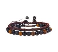 RINTOLER Adjustable To My Man Bracelet - 8mm Crown King Charm Bracelet for Men Women Black Matte Onyx Stone Beads, 7.5", Adjustable, Stone, no gemstone