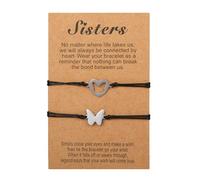 RINTOLER Best Friendship Bracelets for 2 3 4 5 Pinky Promise BFF Bracelet Sun/Moon/Sunflower/Cross/Heart/Compass Best Friends Matching Bracelet for Women Men., adjustable, Metal, no gemstone
