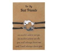 RINTOLER Best Friendship Bracelets for 2 3 4 5 Pinky Promise BFF Bracelet Sun/Moon/Sunflower/Cross/Heart/Compass Best Friends Matching Bracelet for Women Men., adjustable, Metal, no gemstone