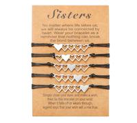 RINTOLER Best Friendship Bracelets for 2 3 4 5 Pinky Promise BFF Bracelet Sun/Moon/Sunflower/Cross/Heart/Compass Best Friends Matching Bracelet for Women Men., adjustable, Metal, no gemstone