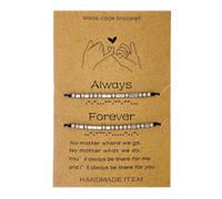 RINTOLER Inspirational Morse Code Bracelet for Women Men, Funny Gifts for Bestfriend, Long Distance Matching Secret Message Bracelet Handmade Adjustable Friendship Bracelet for Girls, Adjustable