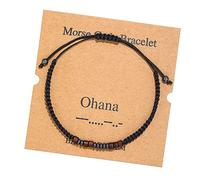 RINTOLER Morse Code Bracelets for Women Men Gifts for Her Best Friend Funny Inspirational Bracelets for Women Jewelry Adjustable Silk Beaded Wrap Bracelet, adjustable, Silk, Beads, no gemstone