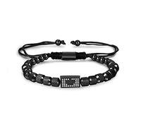 RINTOLER To My Man Bracelet - 6mm Stainless Steel Crown King Charm Bracelet for Men Valentine's Day , Crown Link Bracelet for Men, Adjustable Size, adjustable, Stainless Steel, Cubic