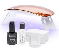 14 Day Gel Polish Nails LED Lamp Kit, with Base Top Coat, 60 Second Cure LED Lamp, Basic Manicure Tools, Nails Salon Set Gifts for Women, 14 Day Wear, Salon-Quality Nails
