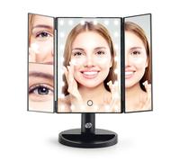 RIO 24 LED Touch Dimmable 3-way Make-up Mirror - Black, White,Black
