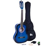Rio 3/4 Size Blue Classical Guitar Pack for Kids beginners- Suit 9 To 12 Years - Includes Bag, Strap, Picks, Pitch Pipes - New