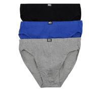 Rio 3 Pack Mens Cotton Plain Hipster Briefs Undies Underwear Blue Grey Black M80404, Assorted, L