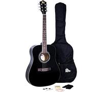 Rio 41'' Full Size 4/4 Acoustic Guitar Dreadnought Steel String Beginner Guitar Package Pack - New (Black)