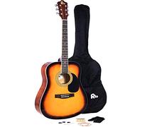 Rio 41'' Full Size 4/4 Acoustic Guitar Dreadnought Steel String Beginner Guitar Package Pack - New (Sunburst)
