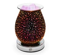 Rio Alura Wax Melt Burner & Aroma Diffuser Lamp - Electric 3D Firework Design in Purple, Yellow & Orange - Adjustable Scent Levels - Includes Bulb & Bowl - Home Fragrance Gift for Women & Men