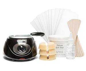 Rio Body Waxing Hair Removal Kit - Professional At Home Waxing with Heater, Stripless Hard Wax & Soft Wax for Smooth Hair Removal, Includes Wooden Spatulas, Suitable for Legs, Arms, Bikini & Body