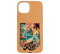 Rio Brazil, Cute Tropical Parrots, Cable Cars, Sunset Beach Case for iPhone 15 Plus